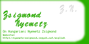 zsigmond nyemetz business card